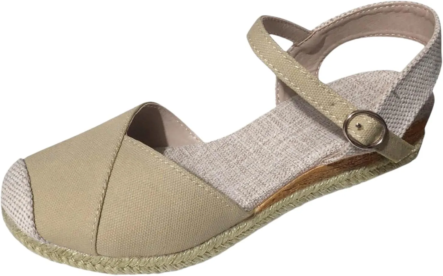 Women's Platform Wedge Sandals - Beige, Size US 6 - Wedge, Gladiator, Casual - Open Toe & Closed Toe - Ankle Strap - Waterproof - Casual Occasion