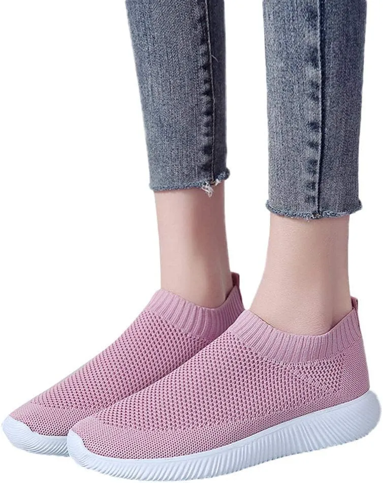 Womens Running Shoes Slip-on Walking Sneakers Non Slip Work Shoes Women Cute Casual Tennis Shoes Black Platform Sneaker Platform Tennis Shoe Loafers Casual Slip On