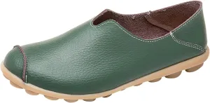 Women's Slip-On Loafers Lug Sole Non Slip Shoes Soft Lightweight Walking Driving Shoes Versatile Leather Shoes