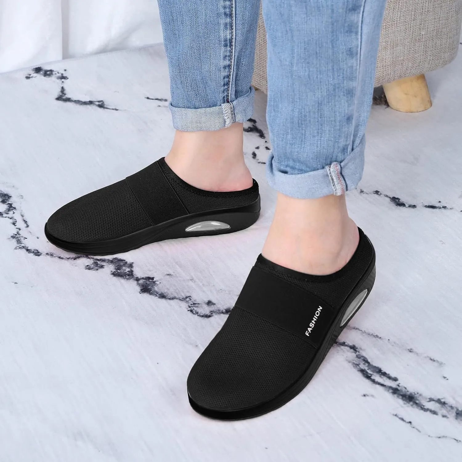 Women's Slip-On Orthopedic Arch Support Backless Running Shoes for Women Casual Women's Shoes Casual Walking Sneakers Waterproof Tennis Shoe Casual Loafers