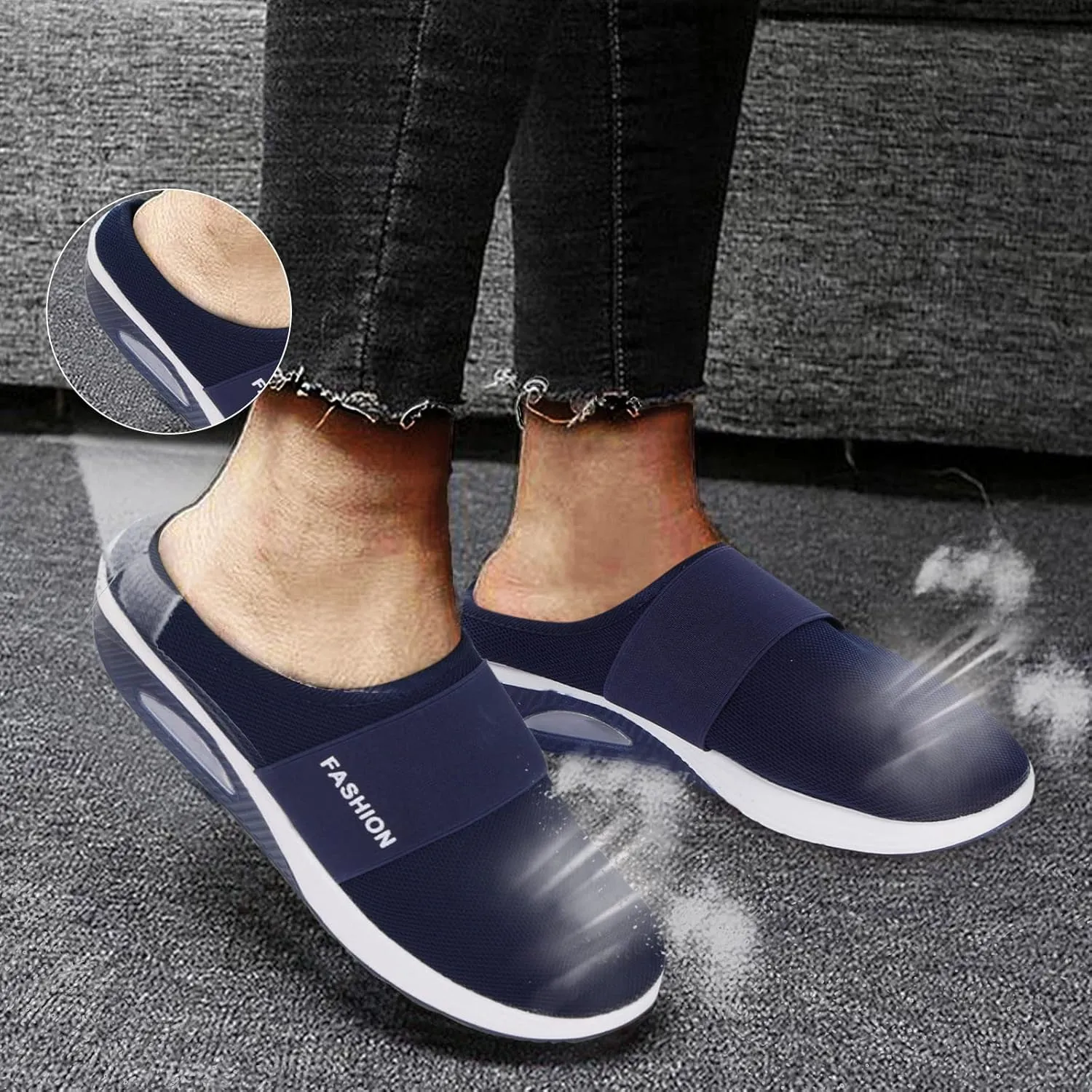 Women's Slip-On Orthopedic Arch Support Backless Running Shoes for Women Wide Width White Casual Shoes Brown Sneakers Brown Tennis Shoe Casual Loafers