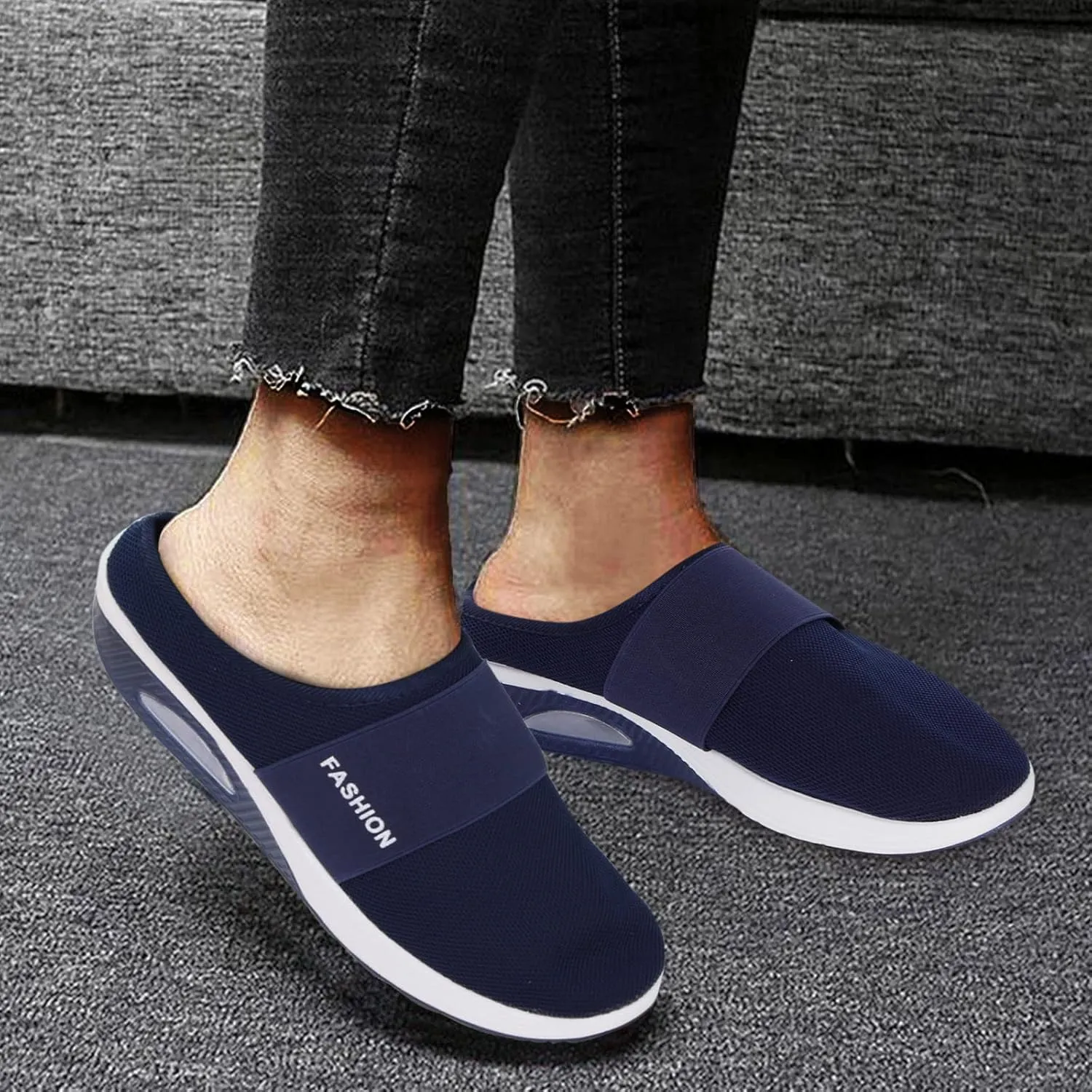 Women's Slip-On Orthopedic Arch Support Backless Running Shoes for Women Wide Width White Casual Shoes Brown Sneakers Brown Tennis Shoe Casual Loafers