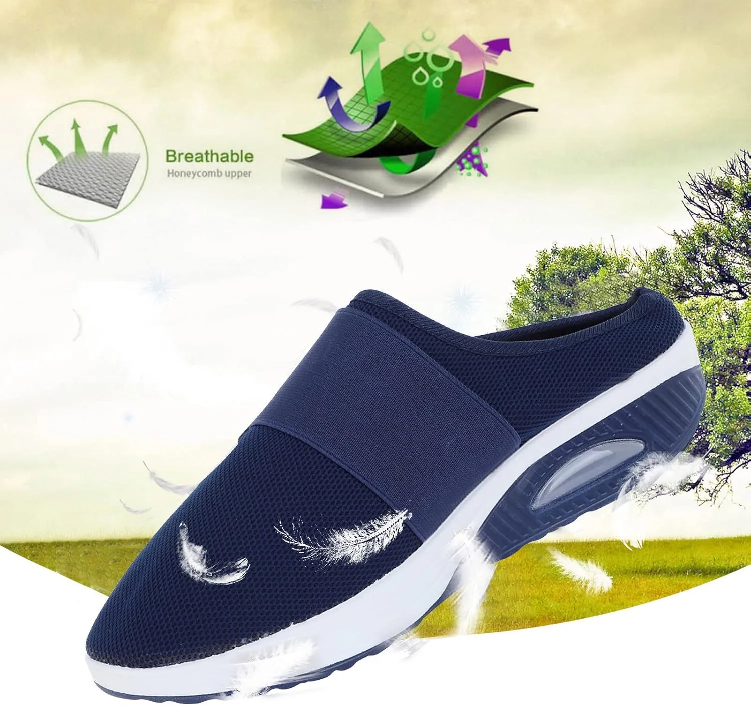 Women's Slip-On Orthopedic Arch Support Backless Running Shoes for Women Wide Width White Casual Shoes Brown Sneakers Brown Tennis Shoe Casual Loafers
