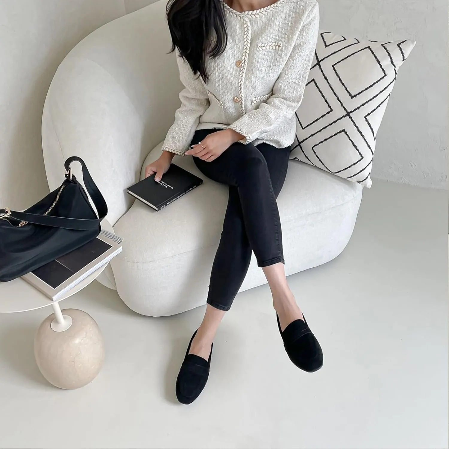 Women's Slip On Platform Loafers Lace-Up Round Toe Penny Loafers Non-Slip Comfort Casual Dressy School Shoes