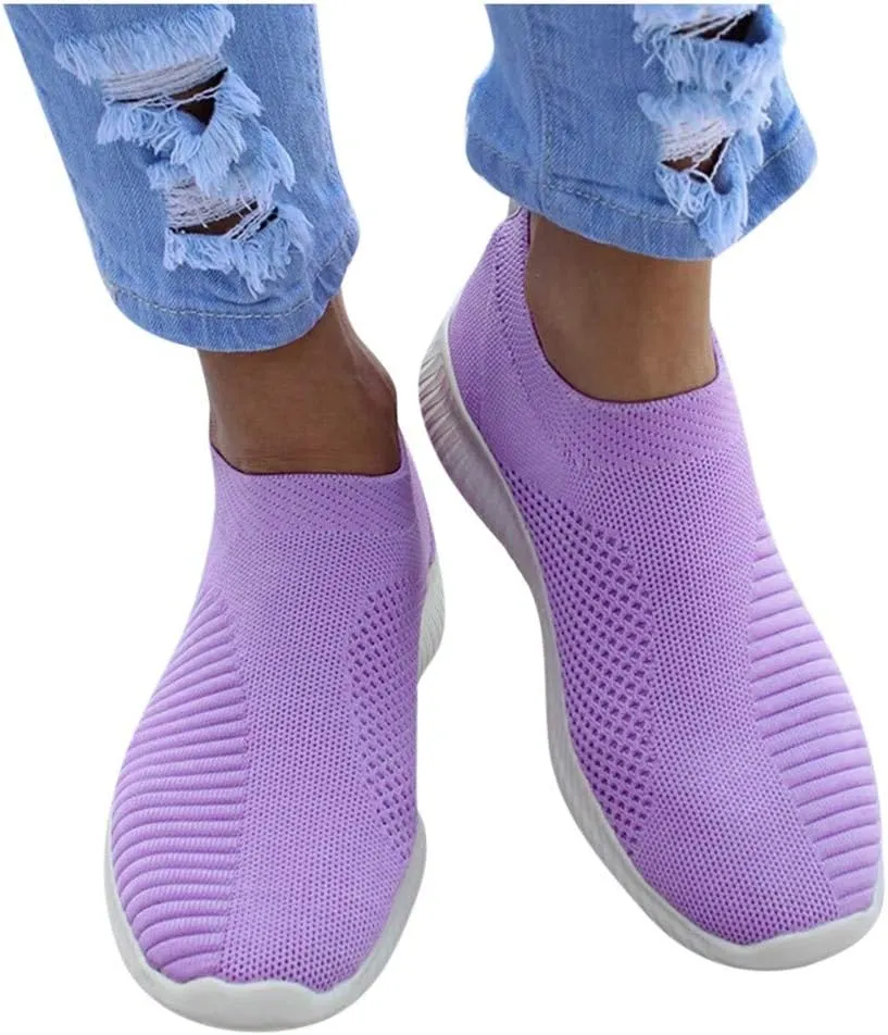 Women’s Slip-On Shoes Casual Lace-Free Walking Loafers Running Shoes for Women Walking Casual Shoes Fashion Sneakers 2025 Brown Tennis Shoe Loafers Casual Slip On