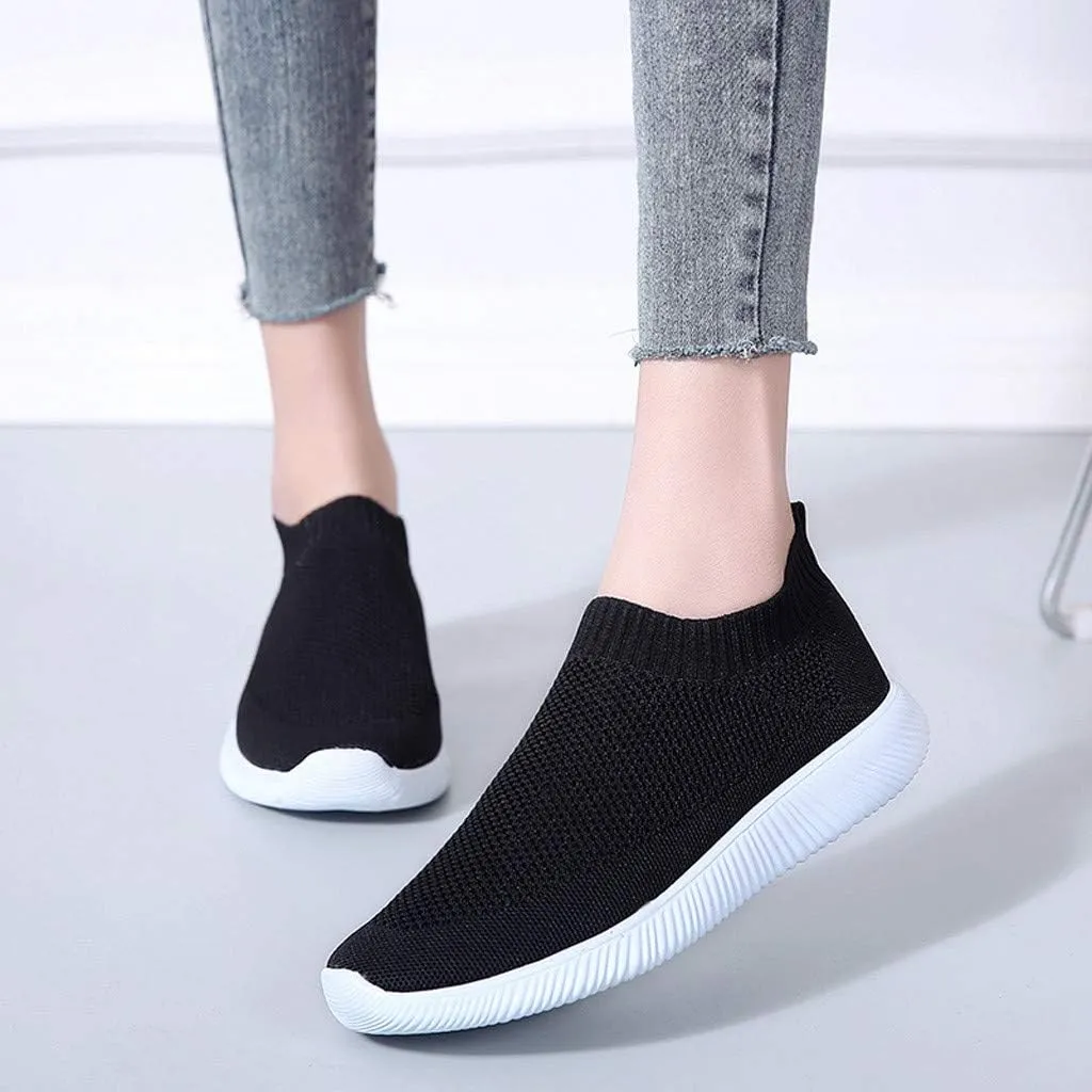 Women’s Slip-On Shoes Casual Lace-Free Walking Loafers Slip On Shoes Women Wide Width White Casual Shoes Chunky Sneakers Red Tennis Shoe Casual Loafers
