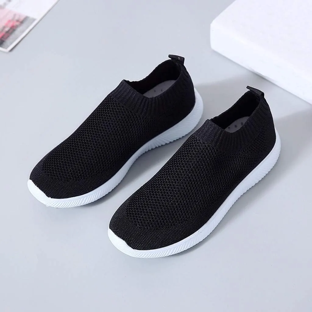 Women’s Slip-On Shoes Casual Lace-Free Walking Loafers Slip On Shoes Women Wide Width White Casual Shoes Chunky Sneakers Red Tennis Shoe Casual Loafers