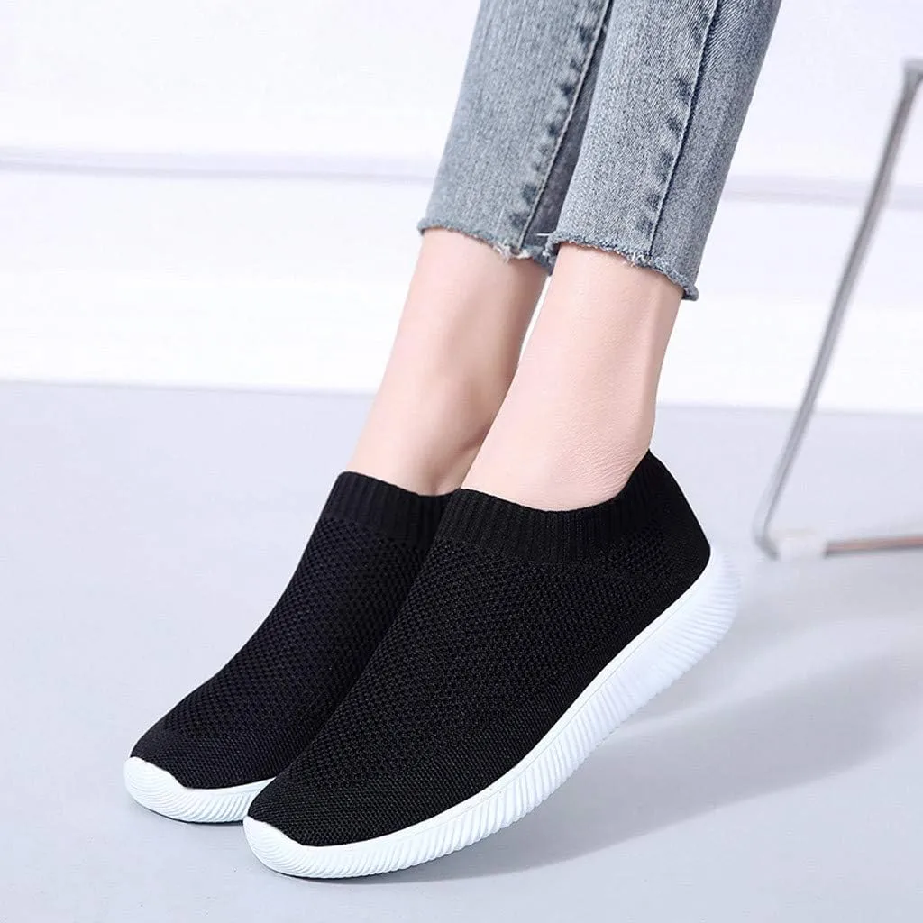 Women’s Slip-On Shoes Casual Lace-Free Walking Loafers Slip On Shoes Women Wide Width White Casual Shoes Chunky Sneakers Red Tennis Shoe Casual Loafers