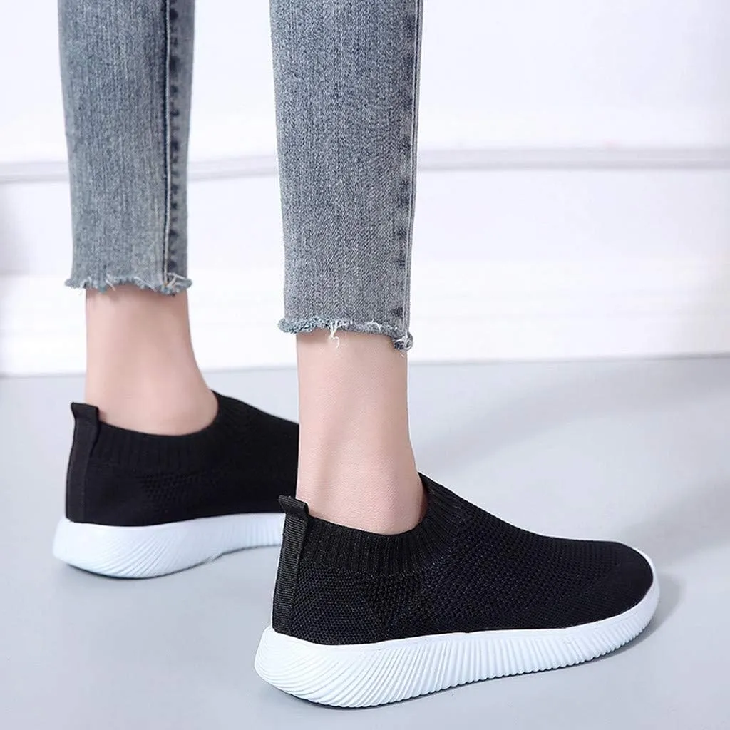 Women’s Slip-On Shoes Casual Lace-Free Walking Loafers Slip On Shoes Women Wide Width White Casual Shoes Chunky Sneakers Red Tennis Shoe Casual Loafers