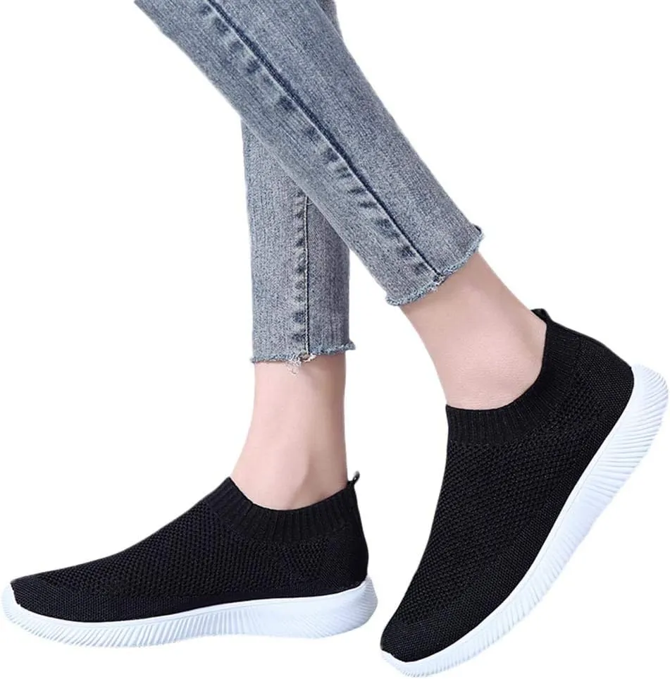 Women’s Slip-On Shoes Casual Lace-Free Walking Loafers Slip On Shoes Women Wide Width White Casual Shoes Chunky Sneakers Red Tennis Shoe Casual Loafers