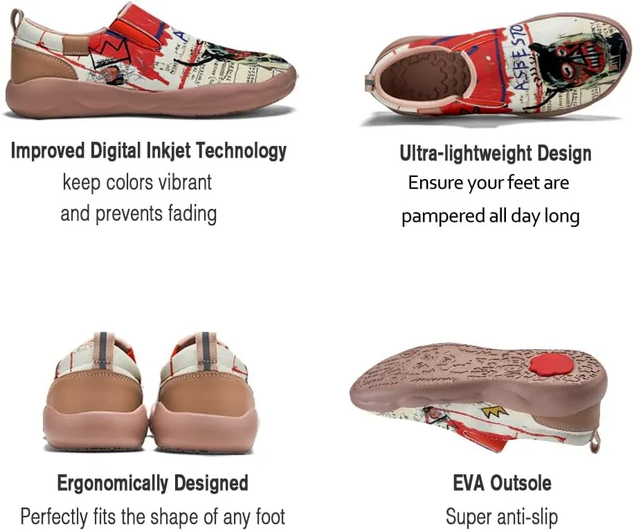 Women's Slip-Ons Sneakers Casual Loafers Microfiber Art Painted Comfort Soft Walking Travel Shoes