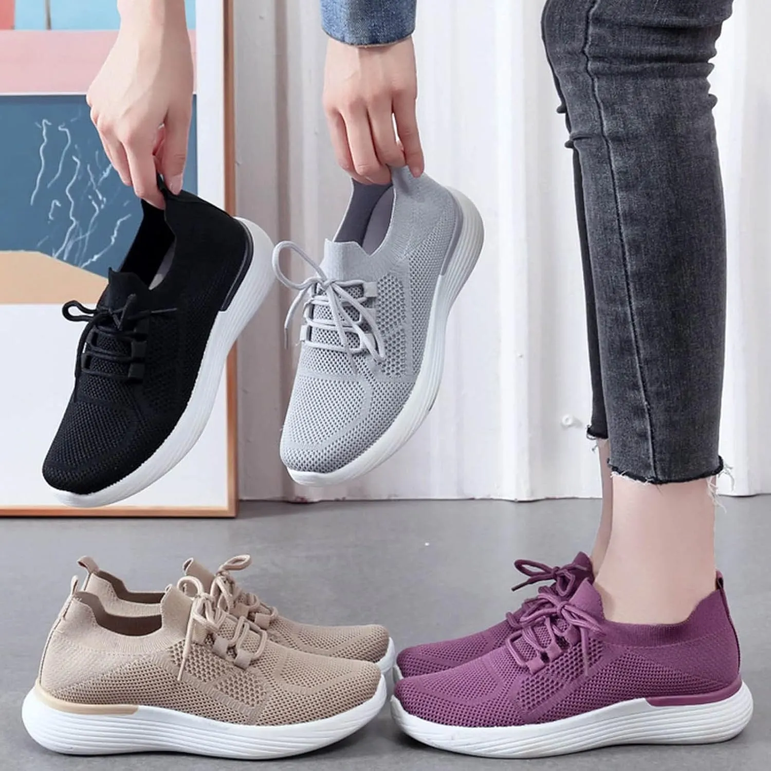 Womens Sneakers Size 11 Walking Slip On Sneakers Women Arch Support Size 10 Women Slip On Shoes Casual Womens Casual Slip On Sneakers Wide Width Wide Zapatos De Mujer De Vestir Comodos Cerrados 7w