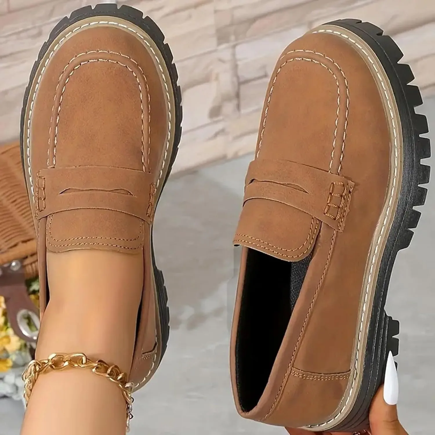 Women's Suede Penny Loafer Comfort Driving Moccasins Casual Slip-Ons Loafer Flats Fashion Women Business Work Shoes