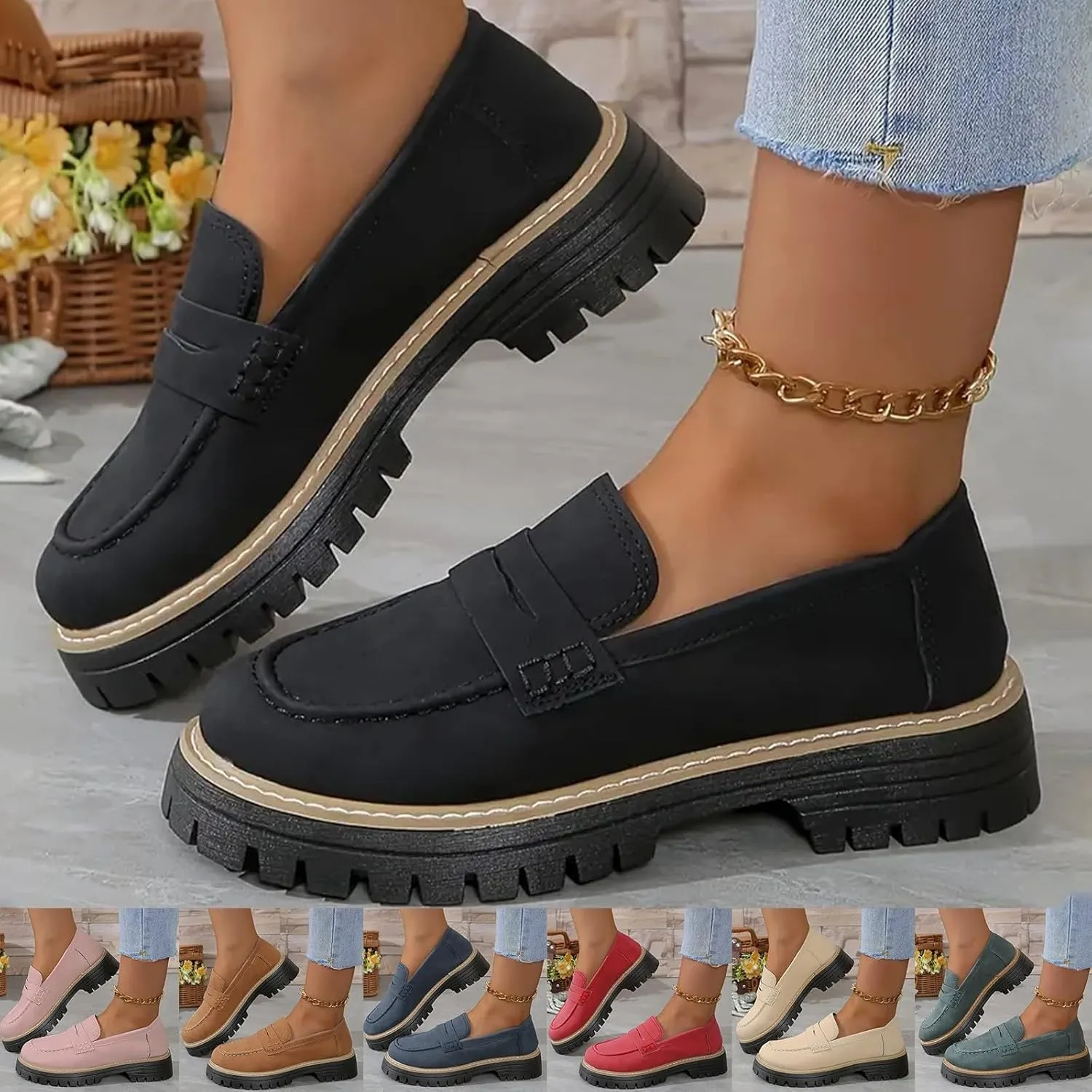 Women's Suede Penny Loafer Comfort Driving Moccasins Casual Slip-Ons Loafer Flats Fashion Women Business Work Shoes