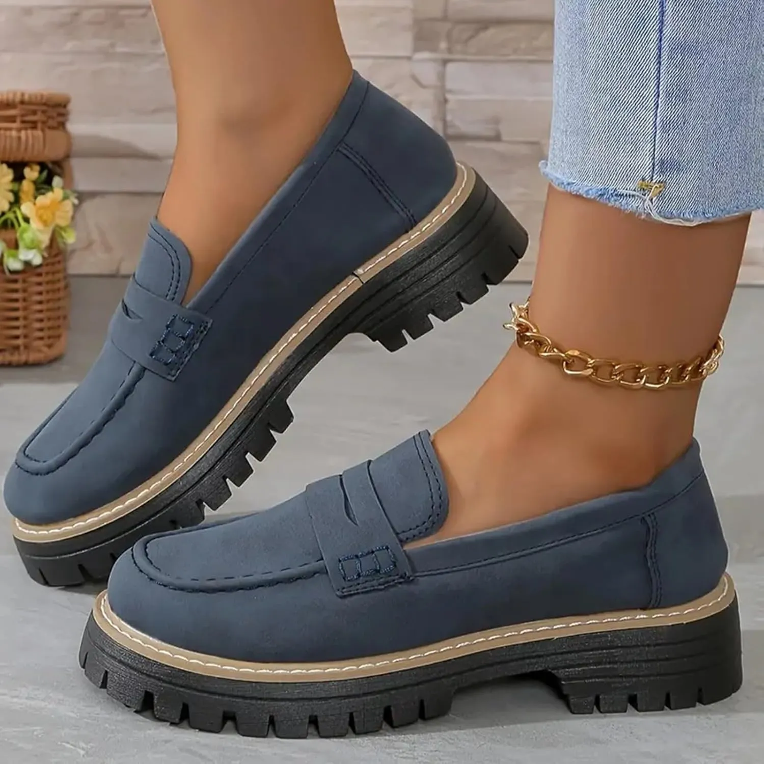 Women's Suede Penny Loafer Comfort Driving Moccasins Casual Slip-Ons Loafer Flats Fashion Women Business Work Shoes
