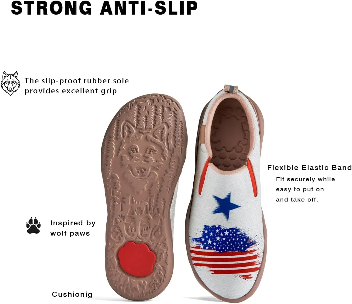 Women's Travel Shoes American Flag Art Sneaker Painted Canvas Slip-Ons Ladies Loafers
