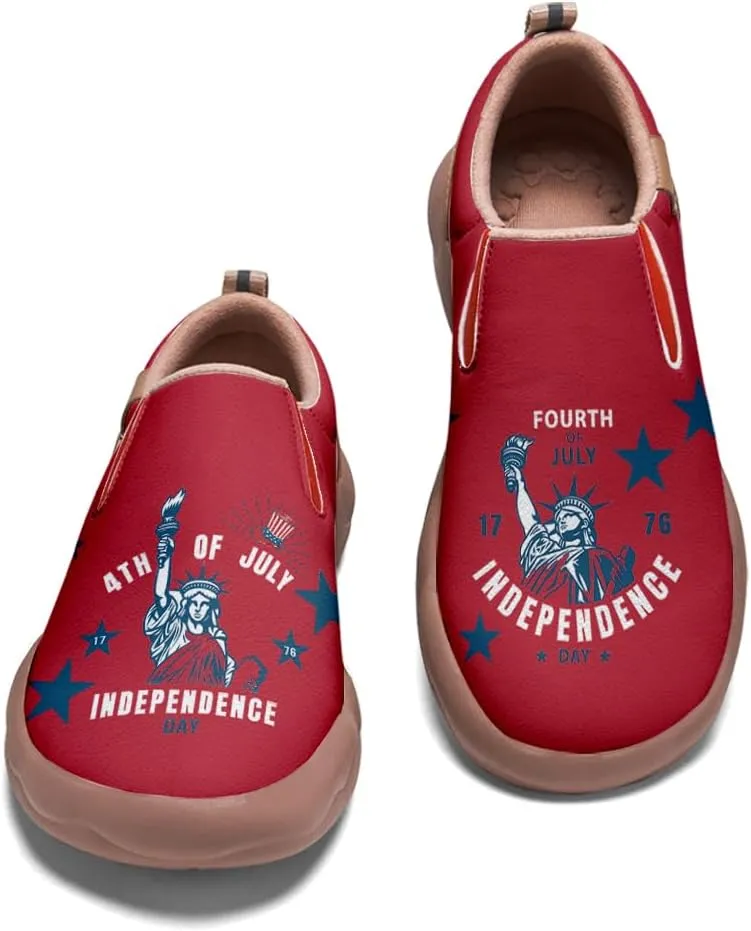 Women's Travel Shoes American Flag Art Sneaker Painted Canvas Slip-Ons Ladies Loafers