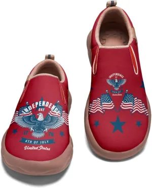 Women's Travel Shoes American Flag Art Sneaker Painted Canvas Slip-Ons Ladies Loafers