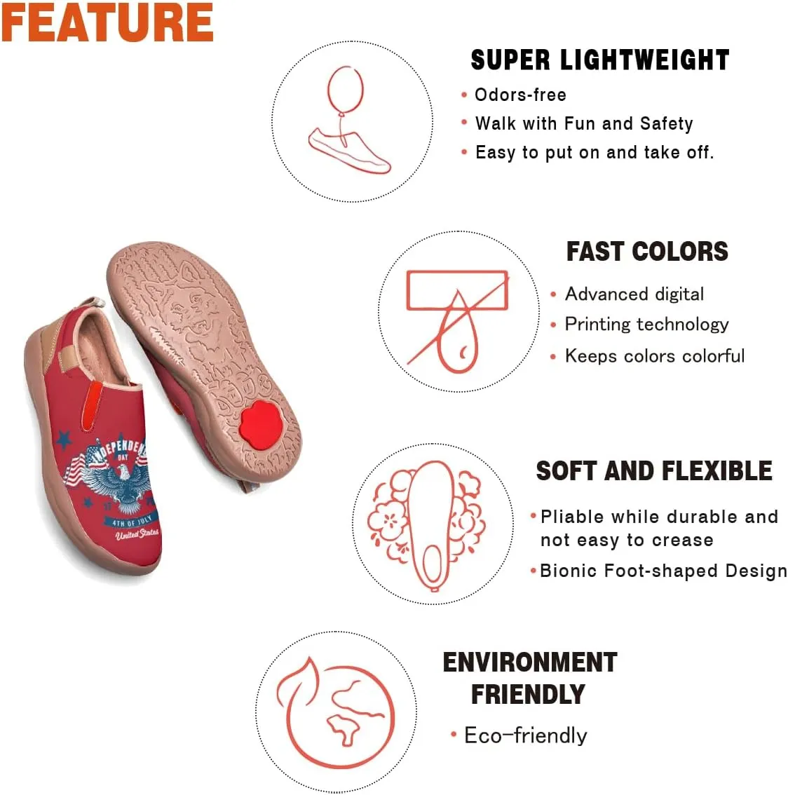 Women's Travel Shoes American Flag Art Sneaker Painted Canvas Slip-Ons Ladies Loafers