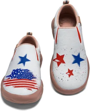 Women's Travel Shoes American Flag Art Sneaker Painted Canvas Slip-Ons Ladies Loafers
