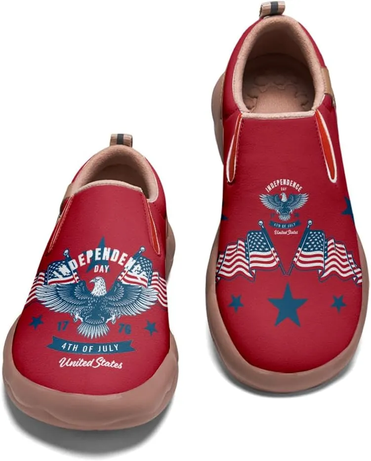 Women's Travel Shoes American Flag Art Sneaker Painted Canvas Slip-Ons Ladies Loafers