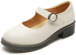 Women's Vintage Black/Brown Mary Jane Flats JK Uniform Dress Shoes