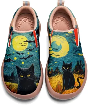 Women's Walking Casual Loafers Halloween Art Painted Travel Shoes Slip On Light Comfort Sneakers