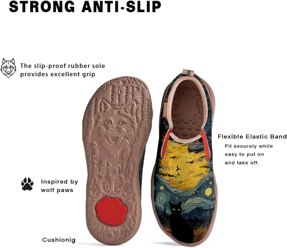 Women's Walking Casual Loafers Halloween Art Painted Travel Shoes Slip On Light Comfort Sneakers