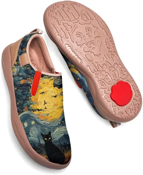 Women's Walking Casual Loafers Halloween Art Painted Travel Shoes Slip On Light Comfort Sneakers