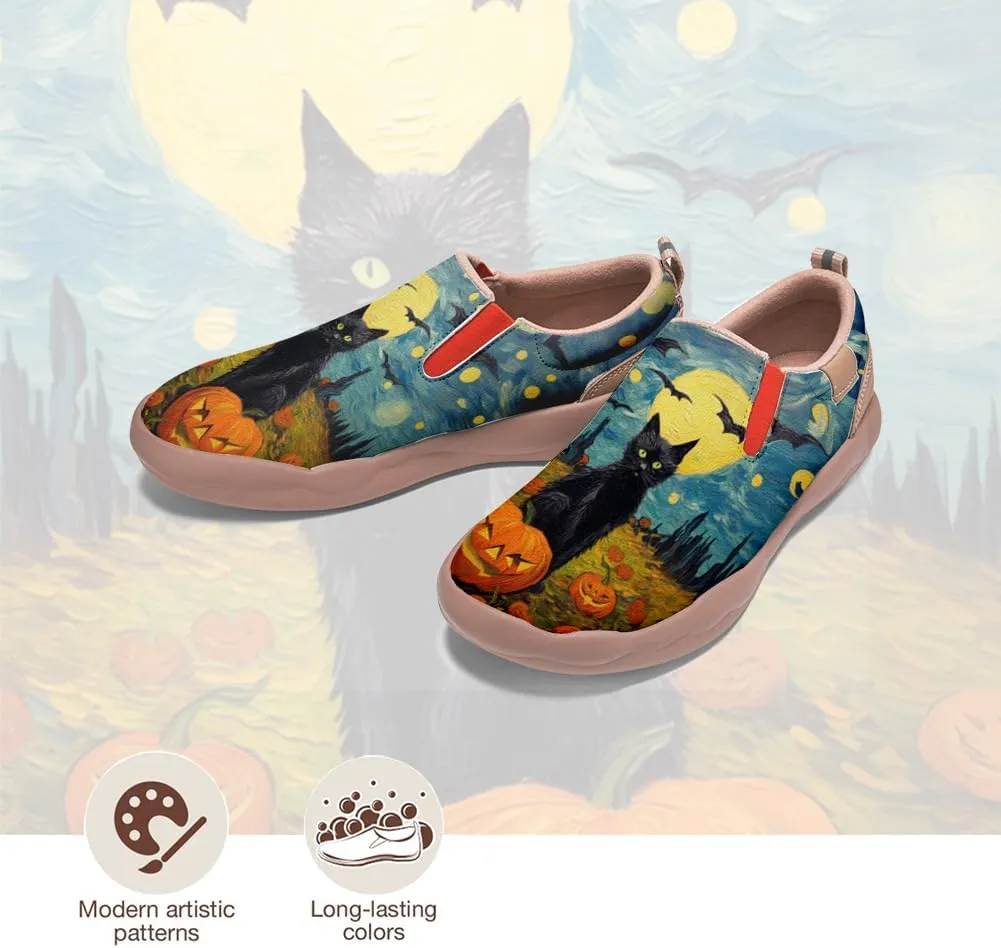 Women's Walking Casual Loafers Halloween Art Painted Travel Shoes Slip On Light Comfort Sneakers