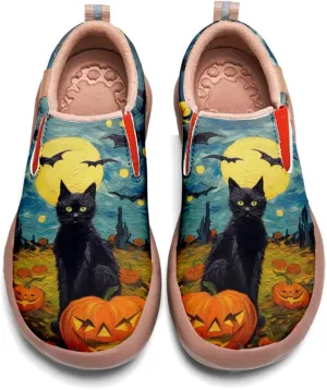 Women's Walking Casual Loafers Halloween Art Painted Travel Shoes Slip On Light Comfort Sneakers