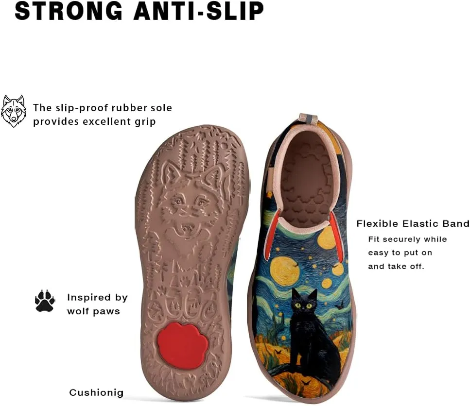 Women's Walking Casual Loafers Halloween Art Painted Travel Shoes Slip On Light Comfort Sneakers