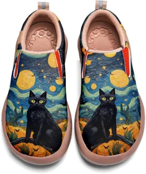 Women's Walking Casual Loafers Halloween Art Painted Travel Shoes Slip On Light Comfort Sneakers