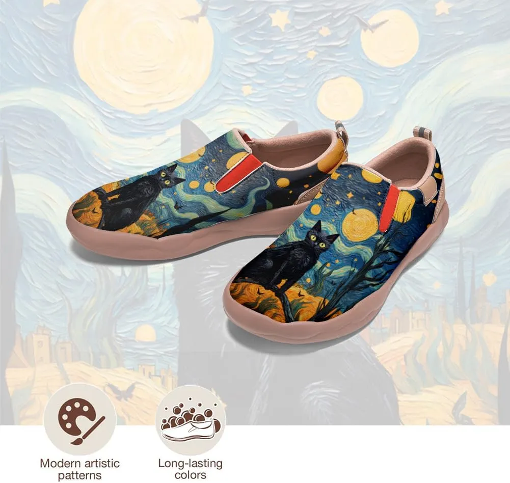 Women's Walking Casual Loafers Halloween Art Painted Travel Shoes Slip On Light Comfort Sneakers