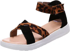 Women's Wedge Sandals Espadrilles Elastic Ankle Stretch Strap Flat Sandals Breathable Open Toe Casual Summer Walking Shoes for All Occasions: Casual, Work, Party