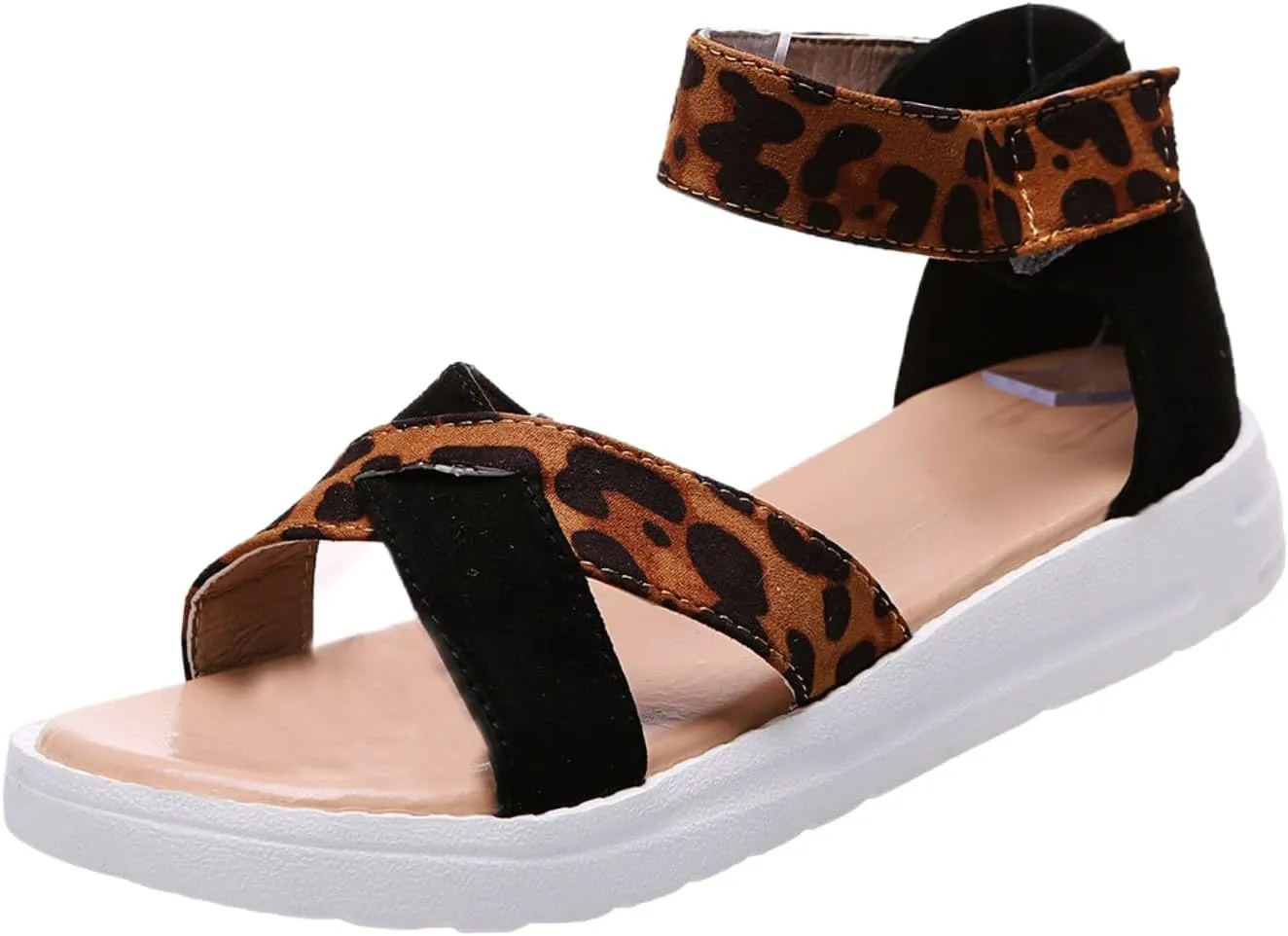 Women's Wedge Sandals Espadrilles Elastic Ankle Stretch Strap Flat Sandals Breathable Open Toe Casual Summer Walking Shoes for All Occasions: Casual, Work, Party