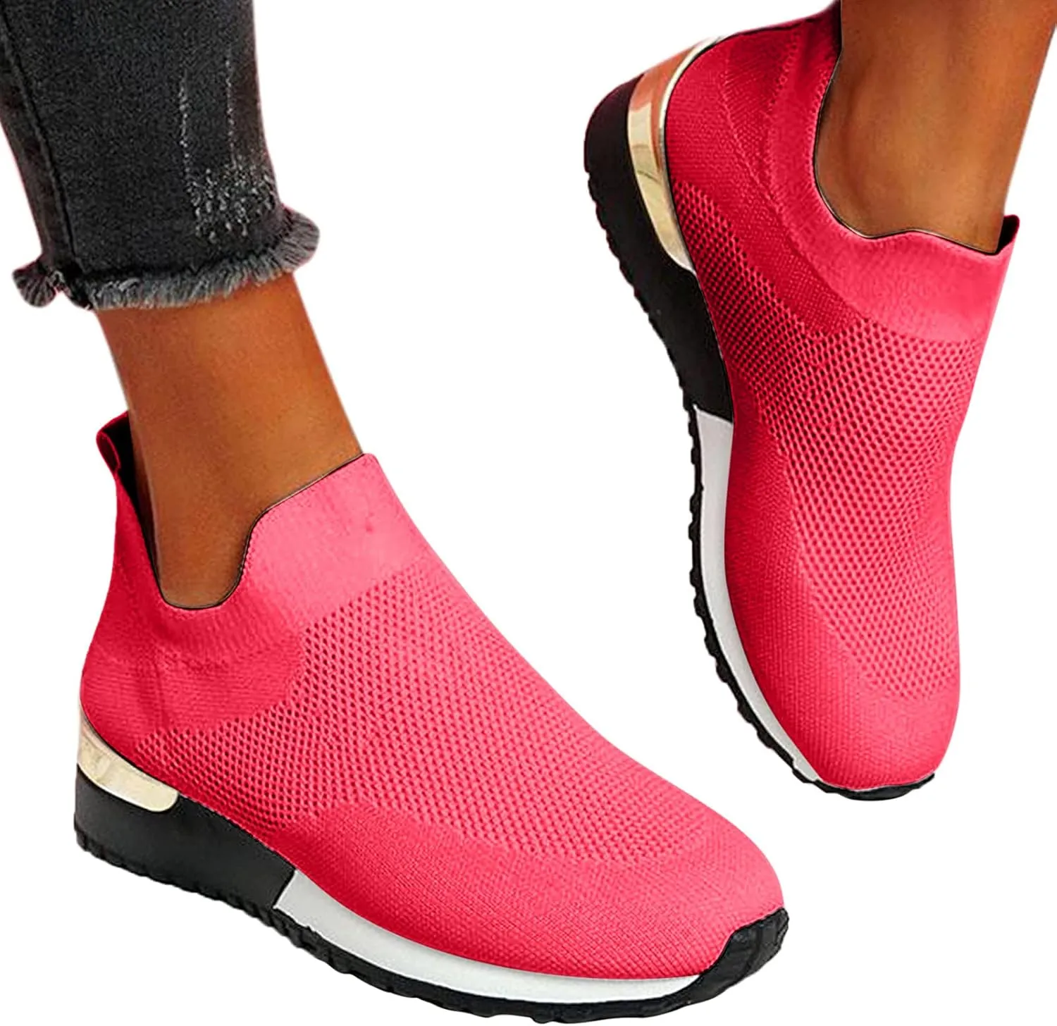 Womens White Sneakers Casual Wide Zapatos Antideslizantes para Mujer De Cocina Womens Black Athletic Shoes Size 9 Womens Fashion Sneakers 2023 Black Slip On Tennis Shoes Ladies