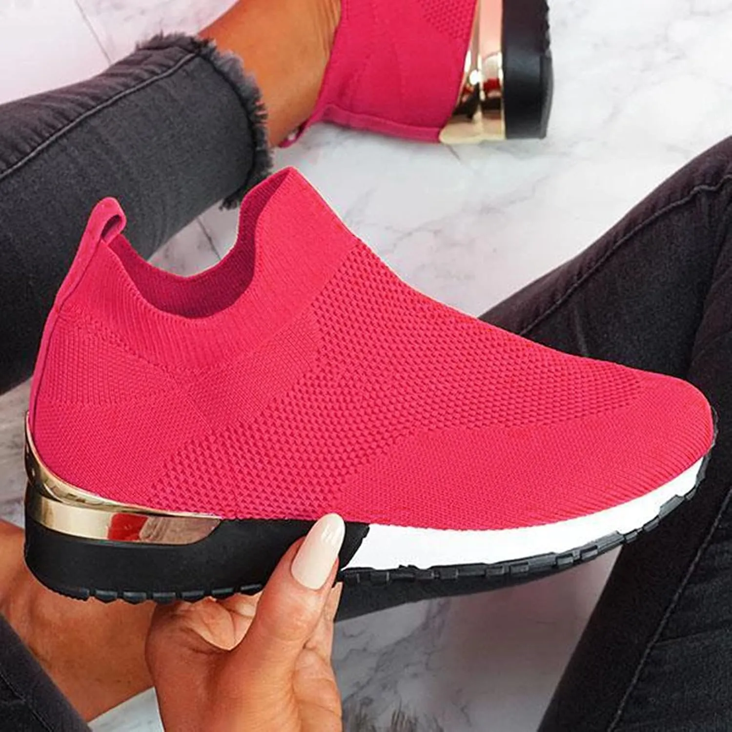 Womens White Sneakers Casual Wide Zapatos Antideslizantes para Mujer De Cocina Womens Black Athletic Shoes Size 9 Womens Fashion Sneakers 2023 Black Slip On Tennis Shoes Ladies