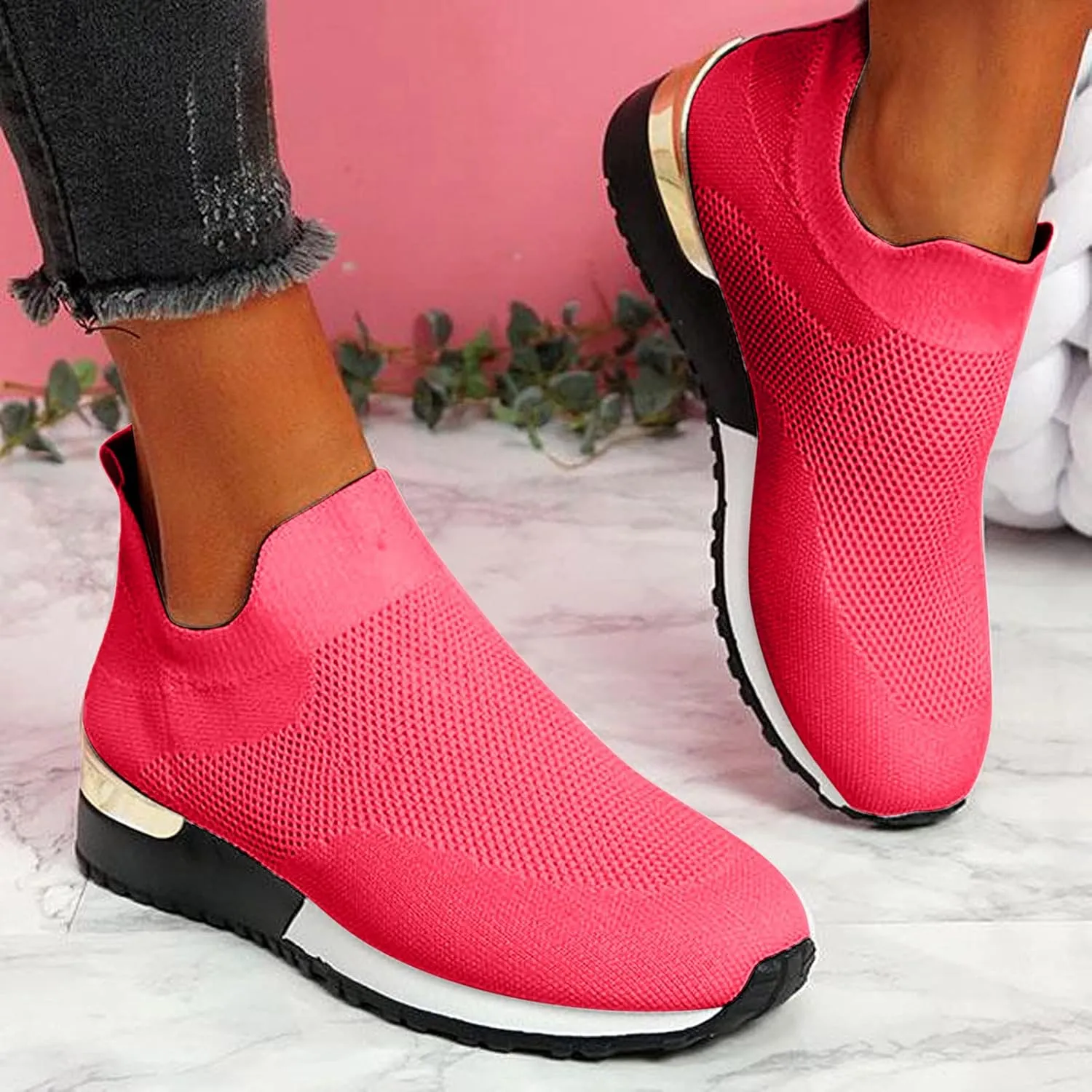 Womens White Sneakers Casual Wide Zapatos Antideslizantes para Mujer De Cocina Womens Black Athletic Shoes Size 9 Womens Fashion Sneakers 2023 Black Slip On Tennis Shoes Ladies