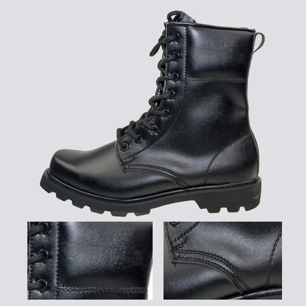 Wygwlg Men's Military Outdoor Combat Boots Tactical Army Training Shoes Durable Safety Work Boots Safety Trainers Police Work Shoes