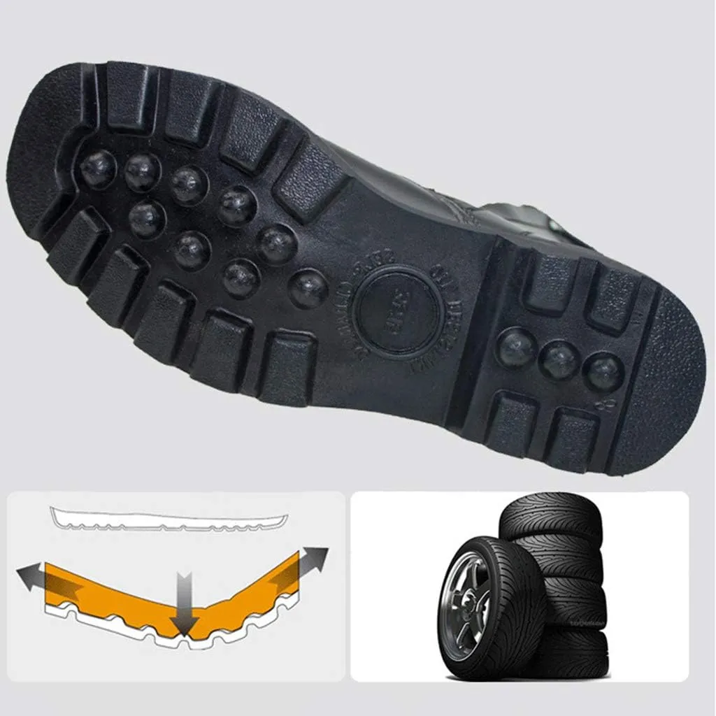Wygwlg Men's Military Outdoor Combat Boots Tactical Army Training Shoes Durable Safety Work Boots Safety Trainers Police Work Shoes
