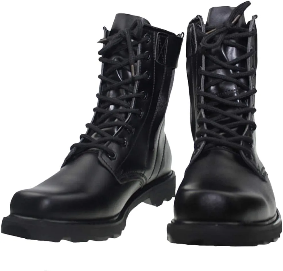 Wygwlg Men's Military Outdoor Combat Boots Tactical Army Training Shoes Durable Safety Work Boots Safety Trainers Police Work Shoes